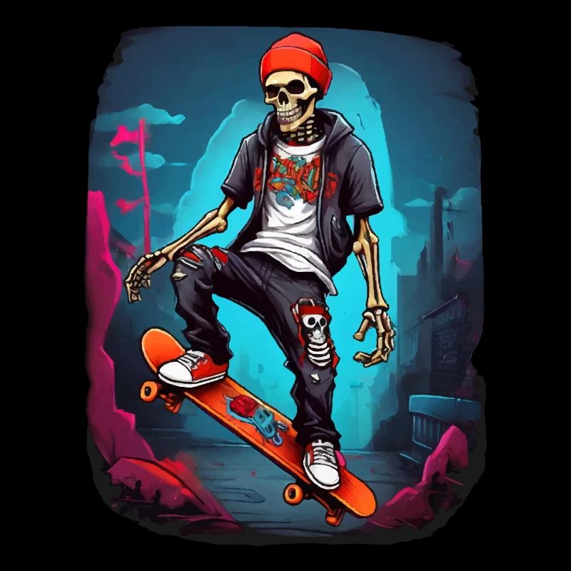 Skateboarding Skeleton