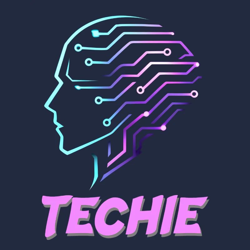 Neon Kopf Schaltkreis Techie