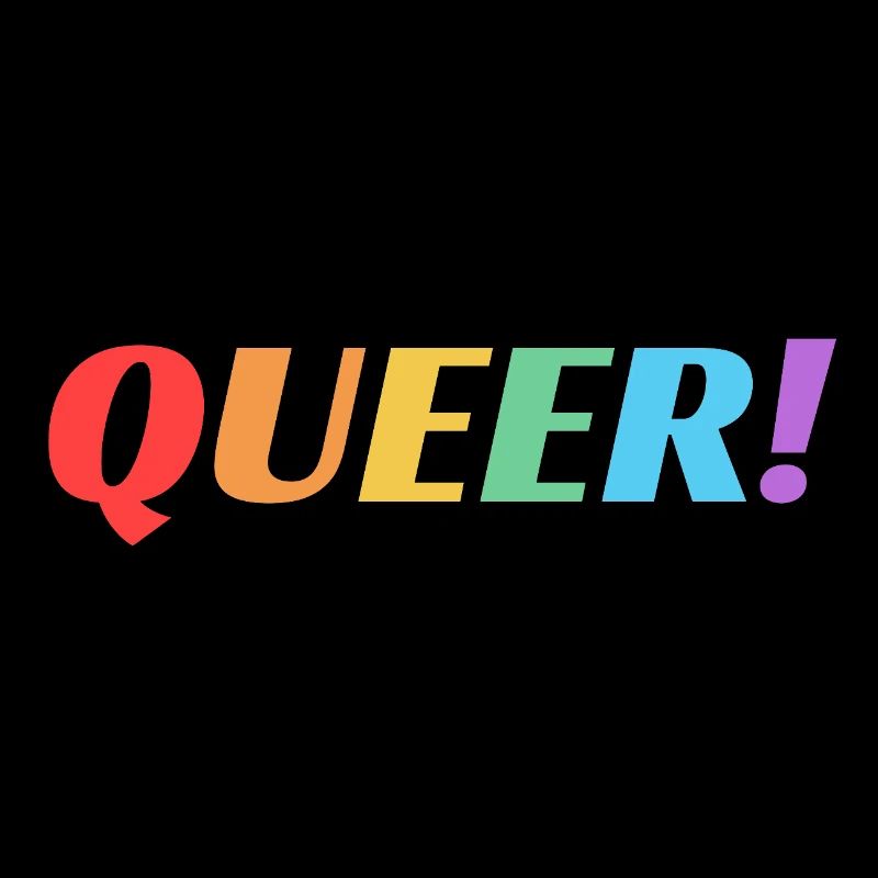 Queer rainbow text