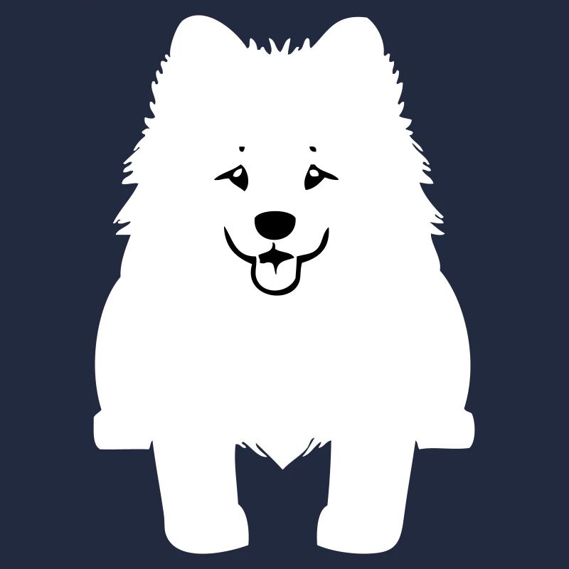 Chien samoyède dans le style cartoon