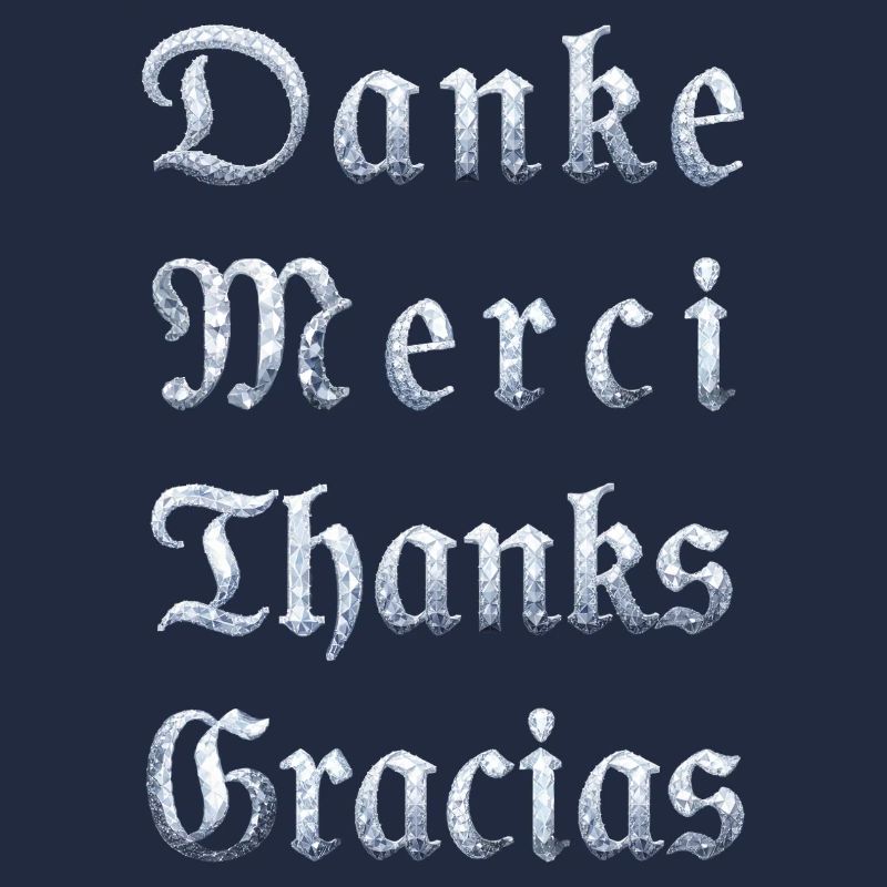 Multilinguale Dankesbotschaft Eiskristall