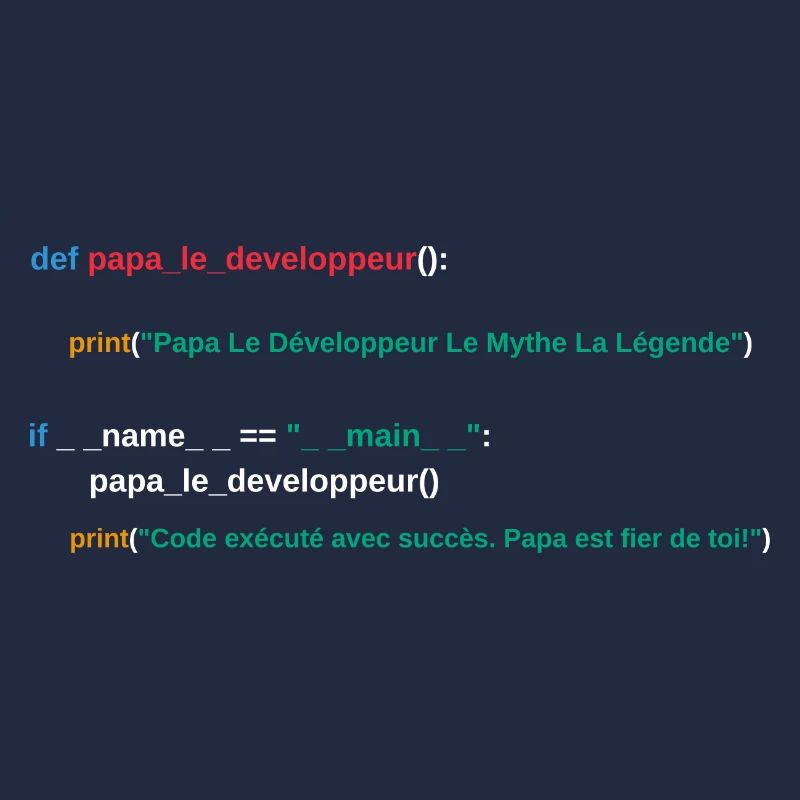 Code du programme Papa développeur