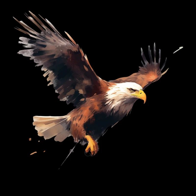 Pygargue à tête blanche en vol Design Eagle Hunting Bird