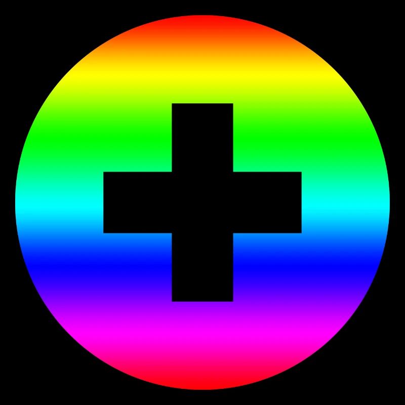 Runder Regenbogen plus Kreuz