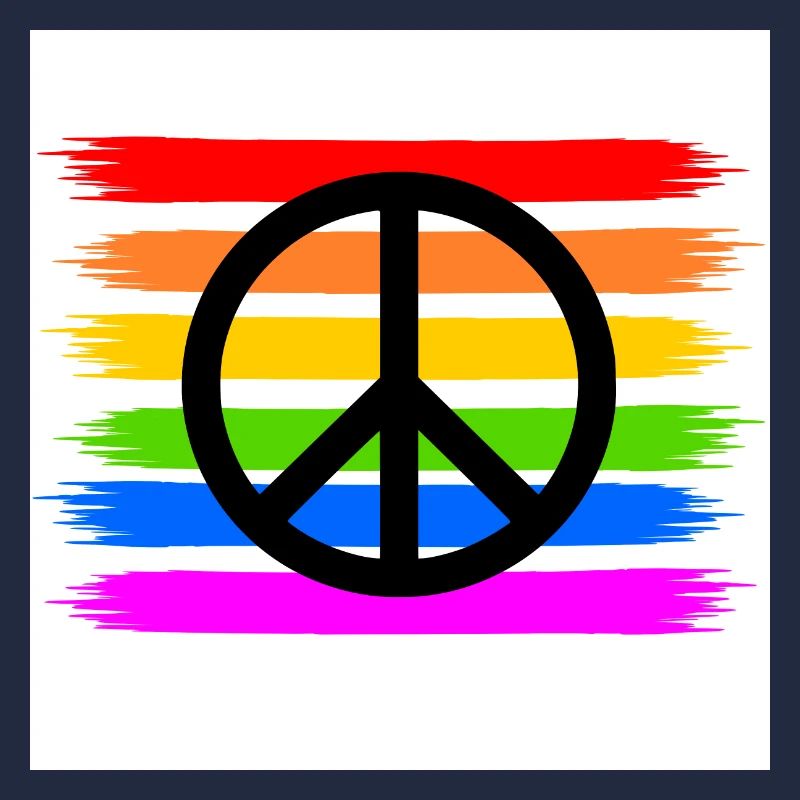Peacezeichen auf LGBT Regenbogenfahne