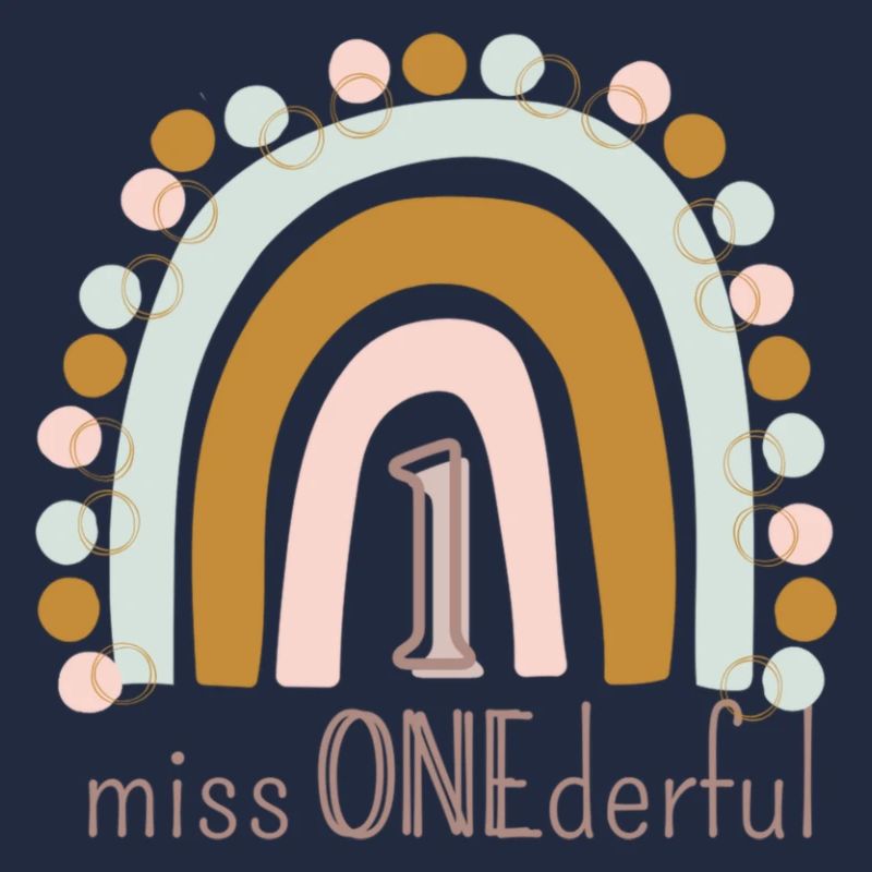 Miss ONEderful 1 Geburtstag Regenbogen