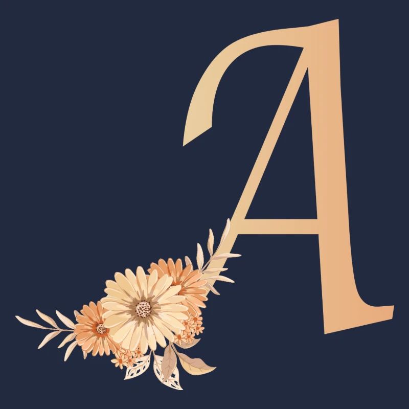 Buchstabe A mit Blumen