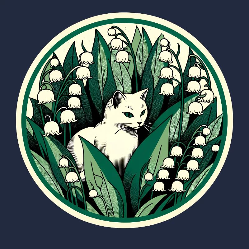 Chat chat blanc du muguet