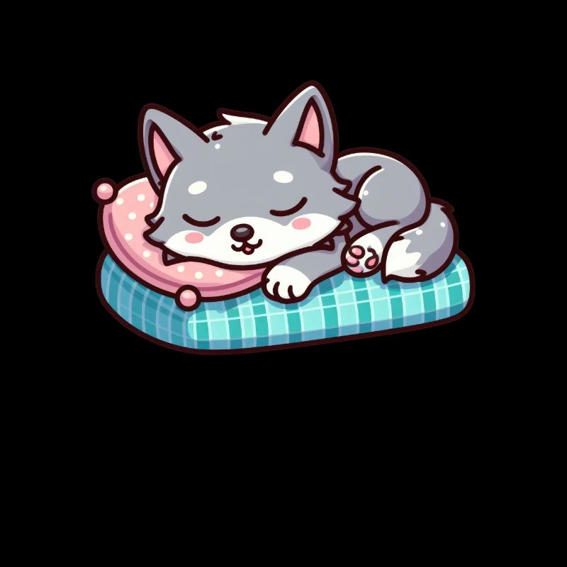 Petit loup endormi mignon