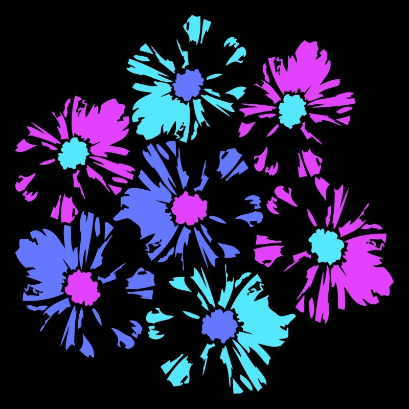 Many Pretty Flowers Colorful Decorative Pattern Beautiful
