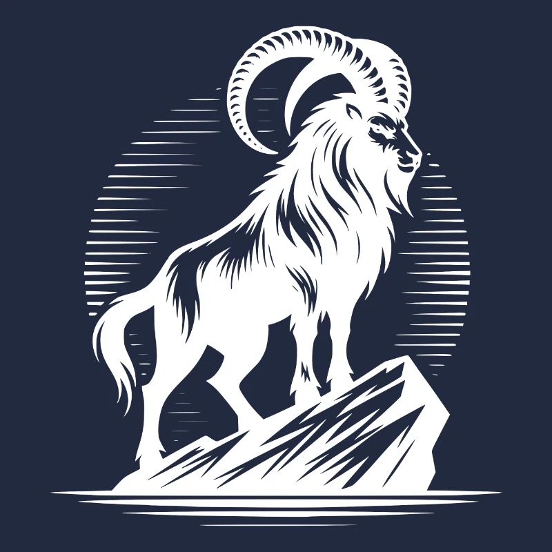 Cooler Steinbock mit gewaltigen Hörnern