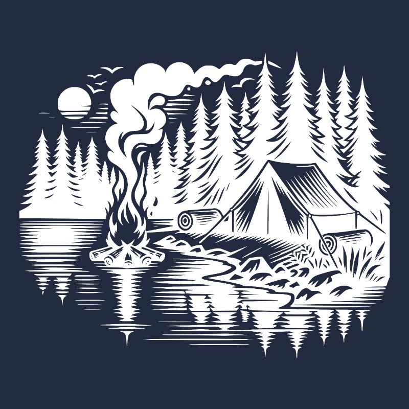 Forest Camping by the lake Nature experience