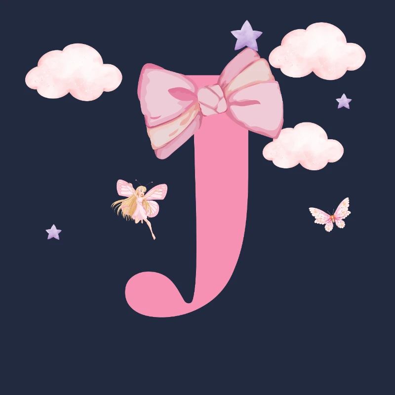 Letter j Pink Clouds