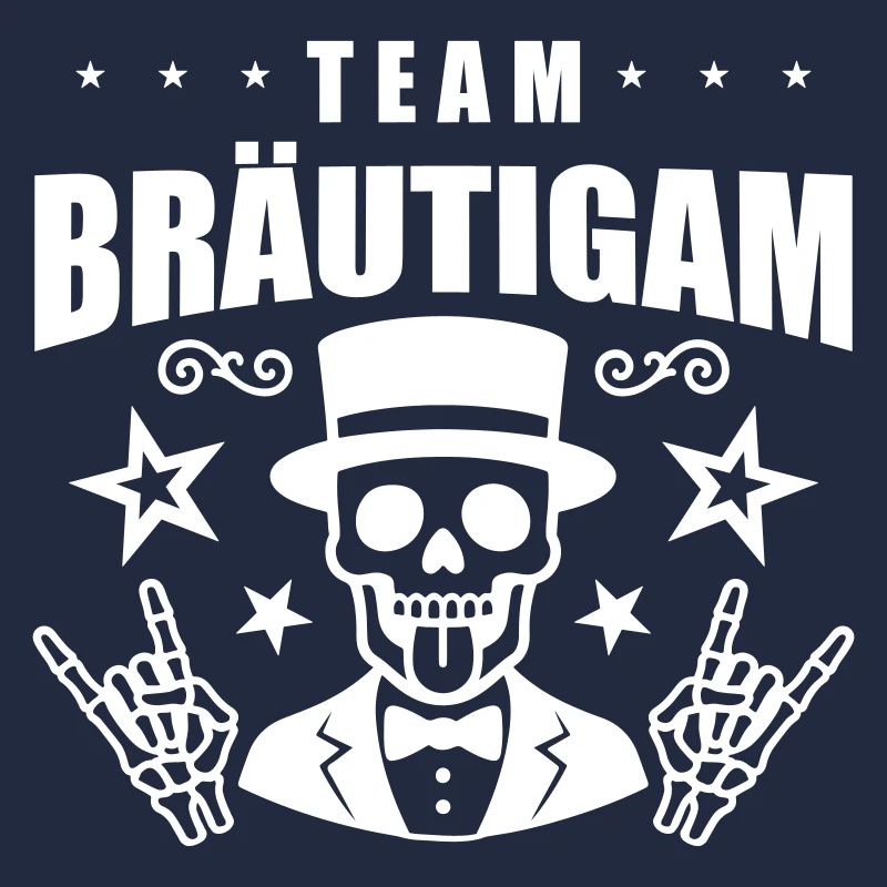 Team Bräutigam Hochzeit Skull