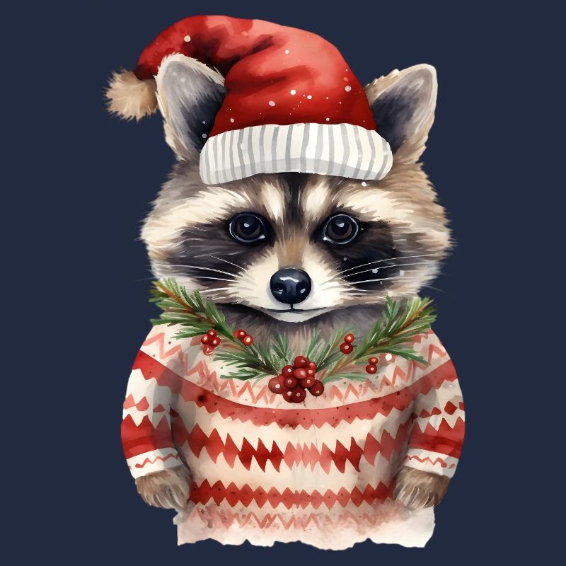 Waschbär Weihnachtspullover