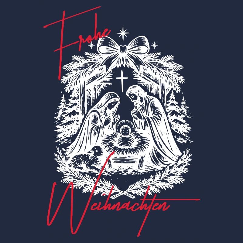 Weihnachtskrippe Schwarz Weiß