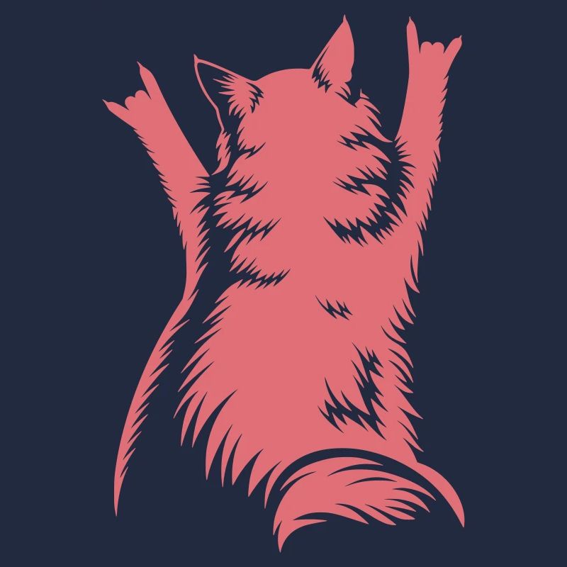 Rock Cat Back View – Devil Horns