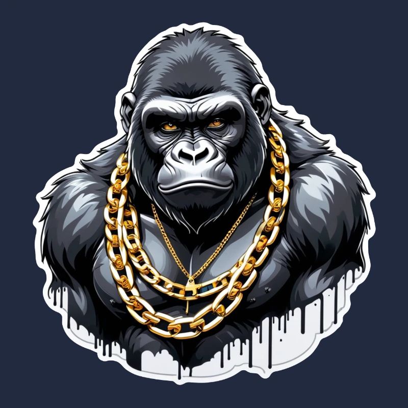 Gorilla with Gold Chain