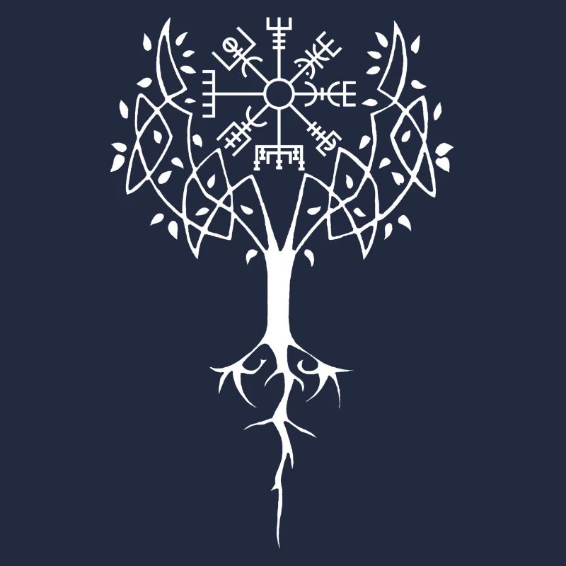 Weißer Baum des Lebens und Wikingerkompass