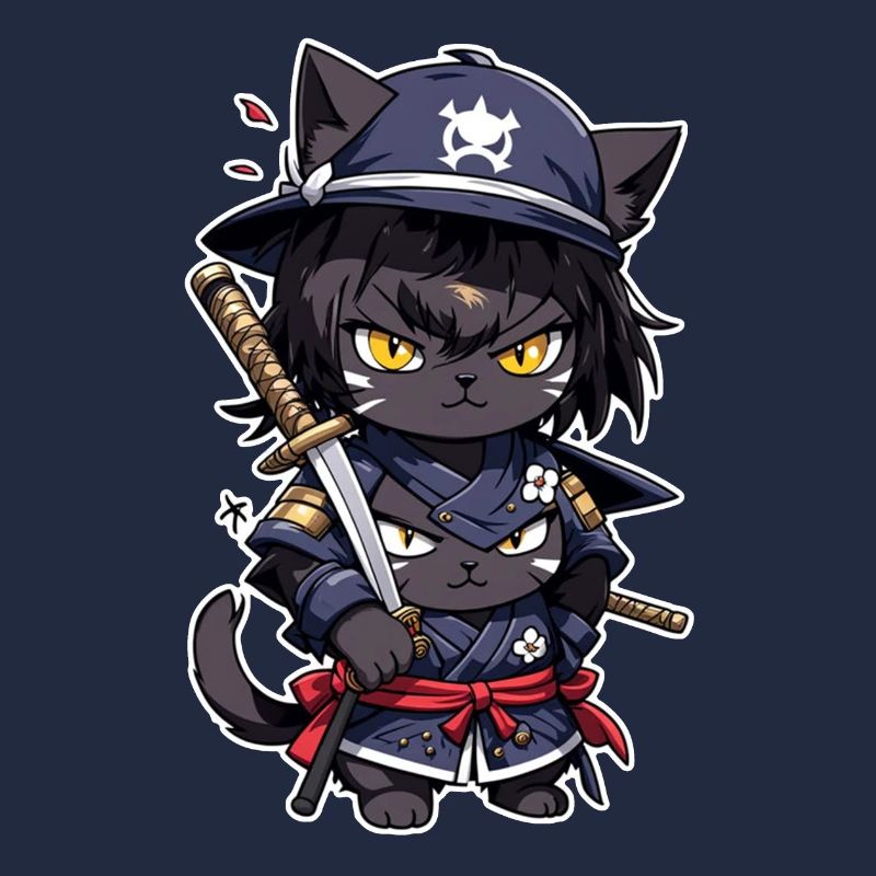chat ninja - chaton samourai