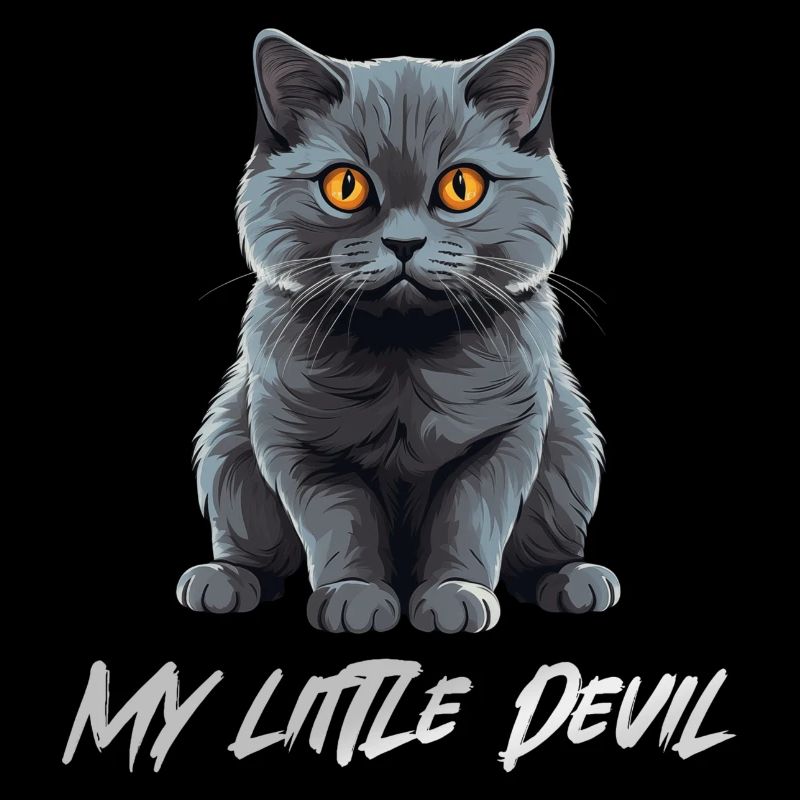 Chat Gris Mignon Mon Petit Diable