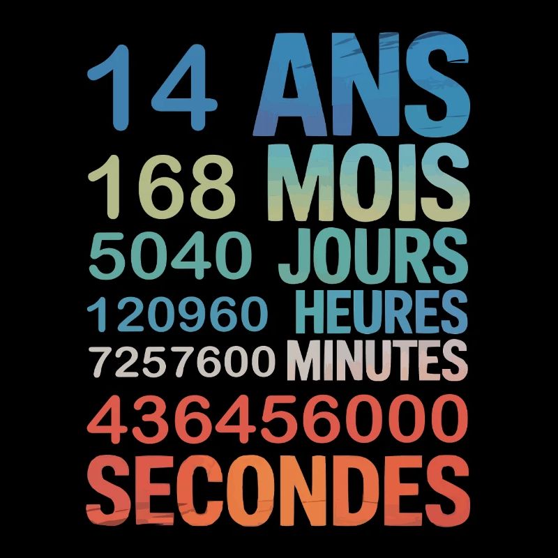 14 Ans en Secondes – Design Anniversaire Original