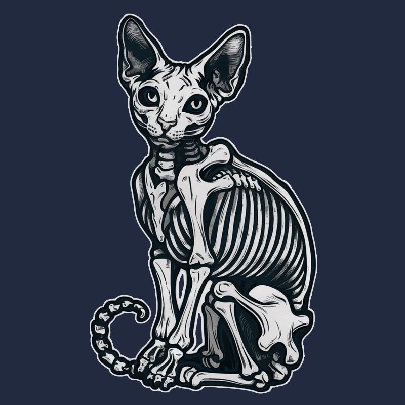 chat sphinx squelette tatouage