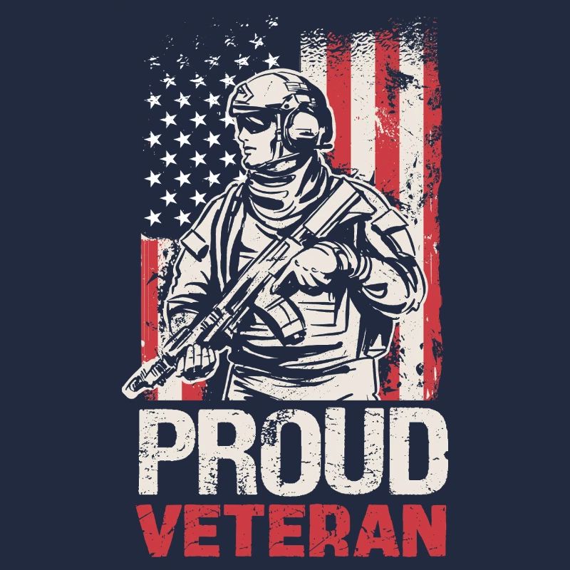 Fier vétéran avec le drapeau américain