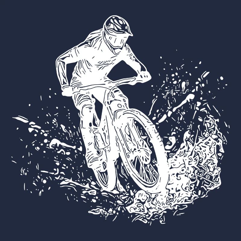 Mountain Biker Mud Splash Downhill