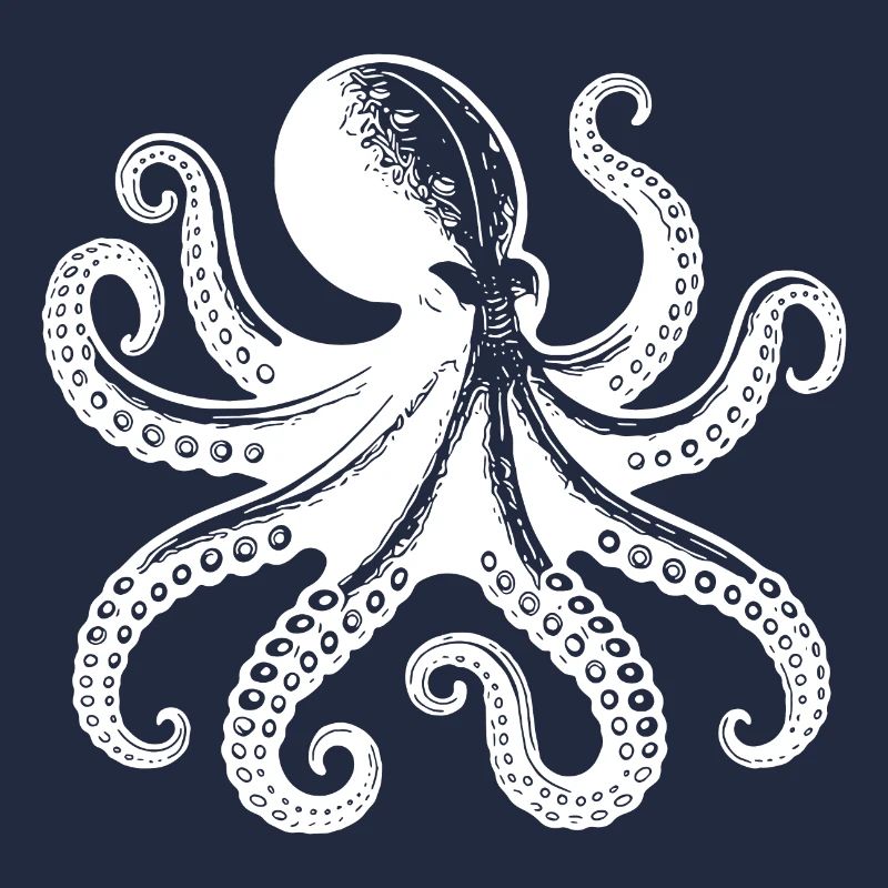 Scary Squid Octopus with Eight Arms