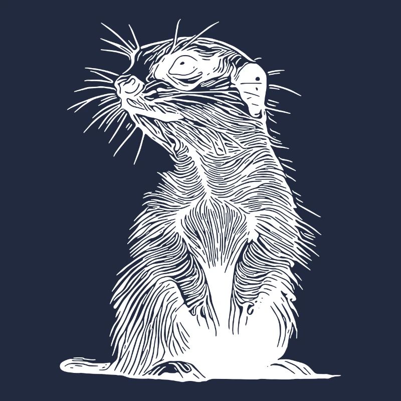 Putziges Erdmännchen mit Fell und Querstreife