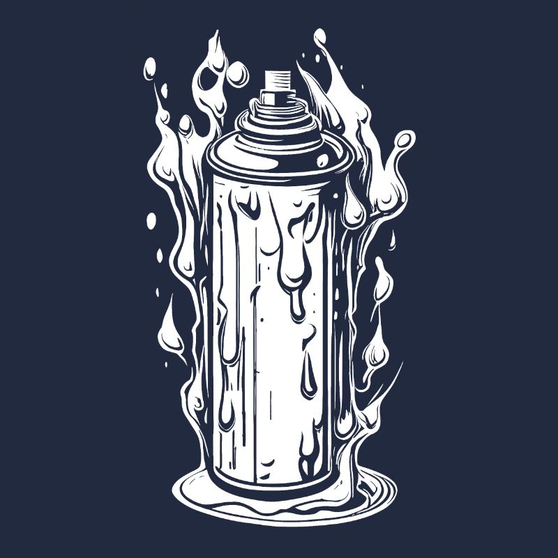 Comic Spray Can with Drops and Flames