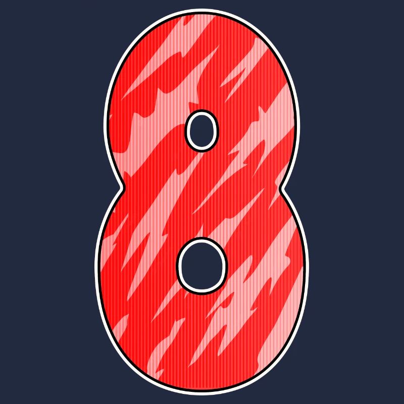 Number 8 Number Eight Motif Red Pattern