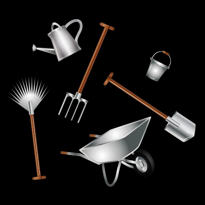 Illustration d’ensemble d’outils de jardin classiques