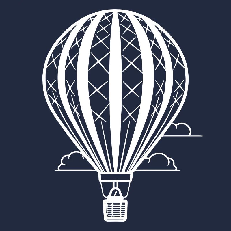 Geometric Hot Air Balloon Cloud Ship
