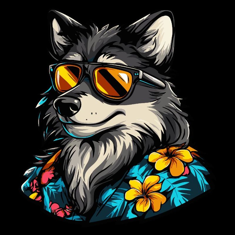 Wolf Comic Cool Sommer