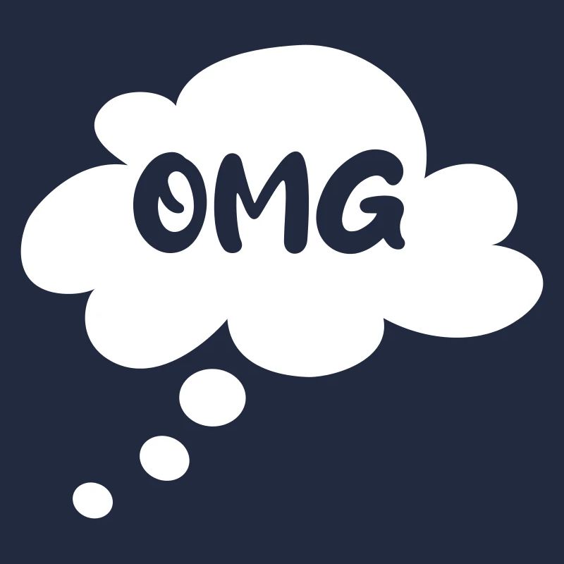 Dire OMG Cloud Pensée Bulle Parole Bulle Simple
