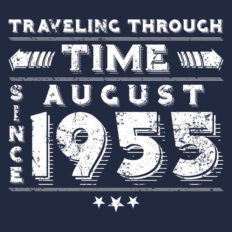 Conception d'anniversaire de voyage dans le temps vintage août 1955