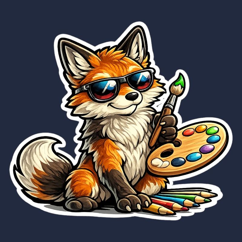 Frecher Fuchs Maler mit Palette