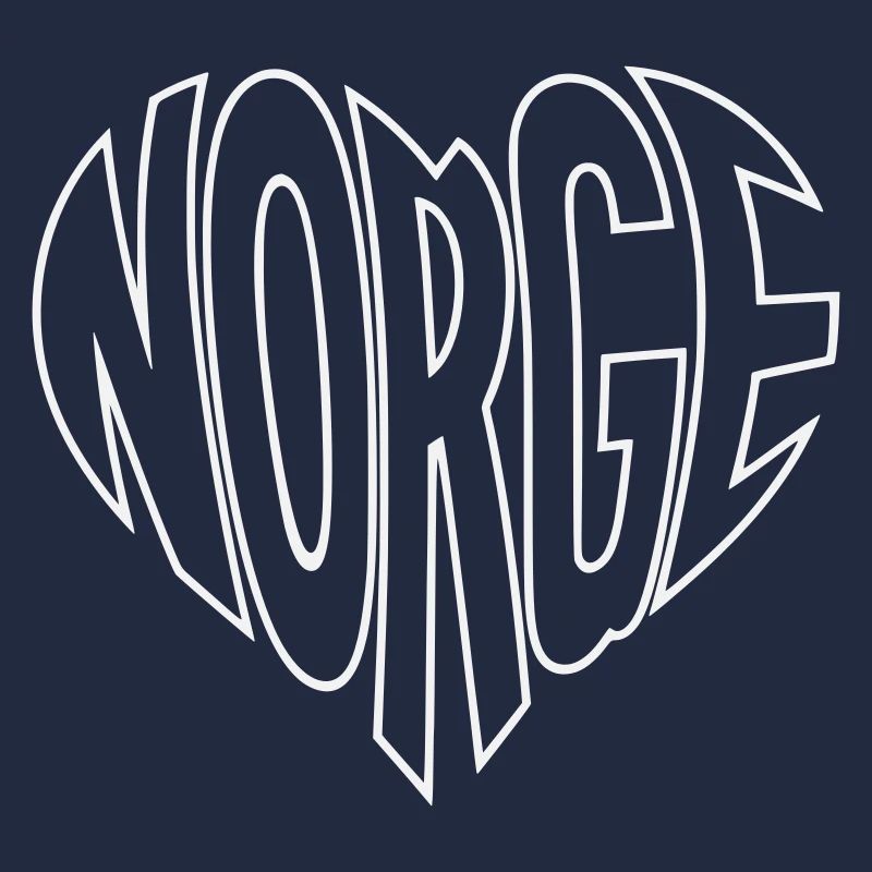 Norge Herz Schriftzug