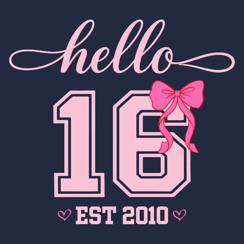 Hello 16 Est 2010 Mädchen Geburtstag Design