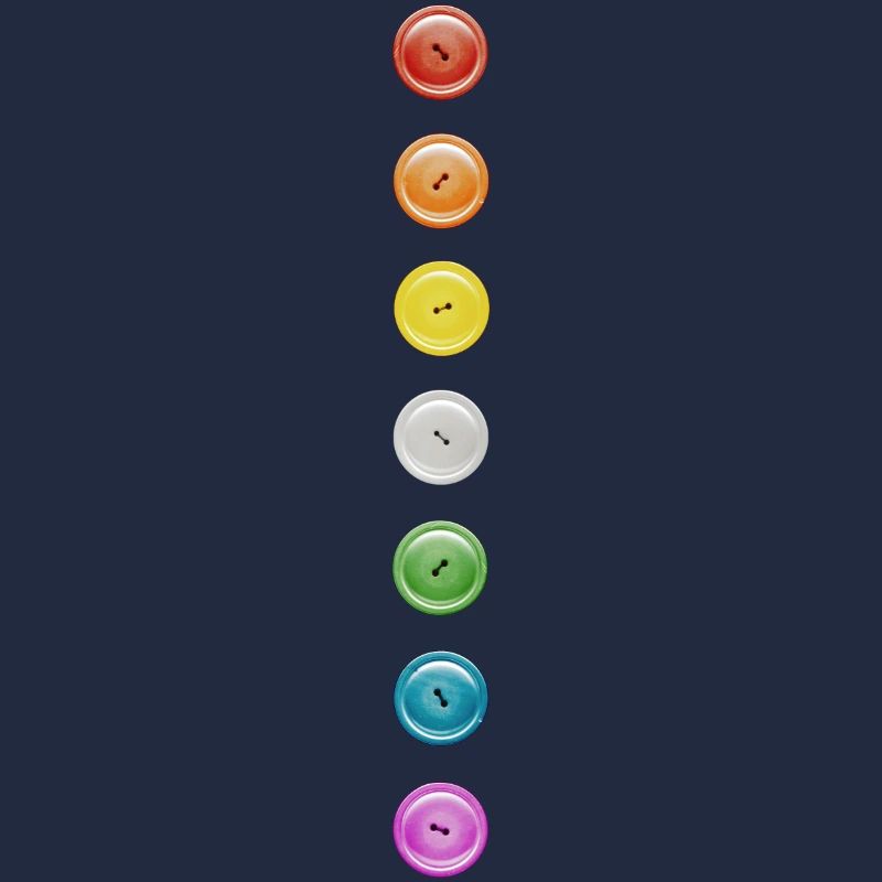 Button Buttons Rainbow 7 Dots Funny Button Row