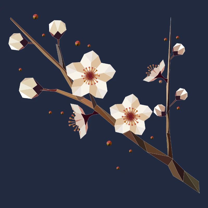 Branche de fleur de prunier – élégance délicate au printemps