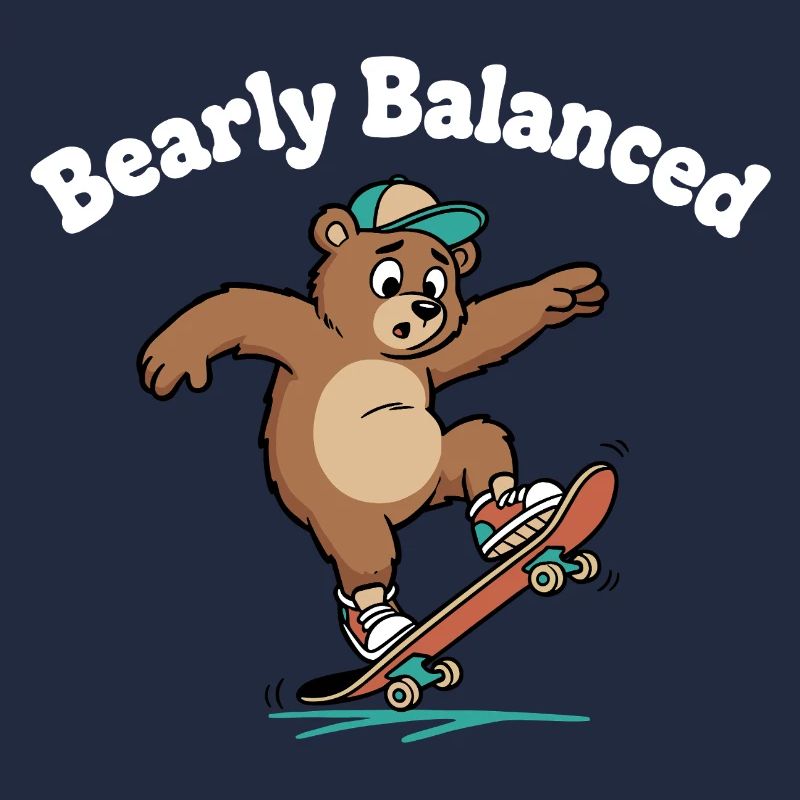 Bär auf Skateboard