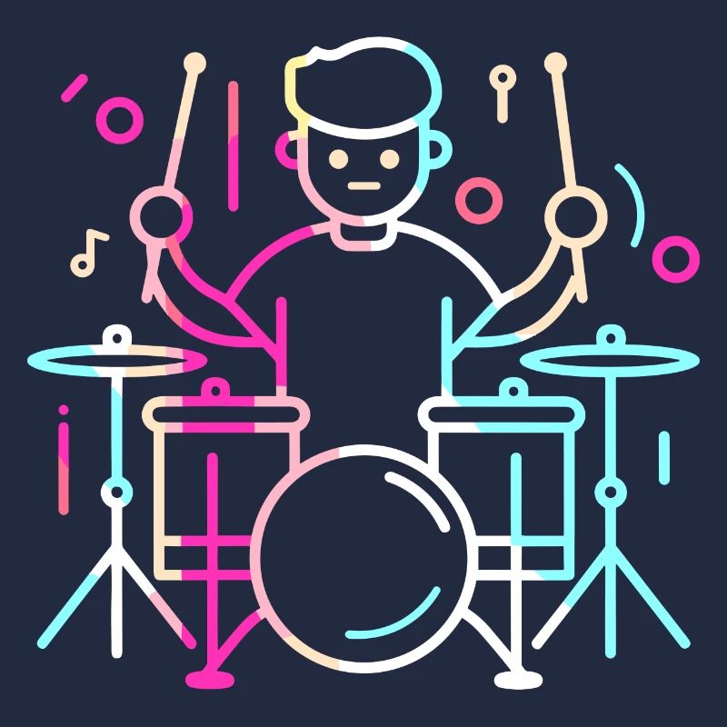 Drummer Junge Zeichnung