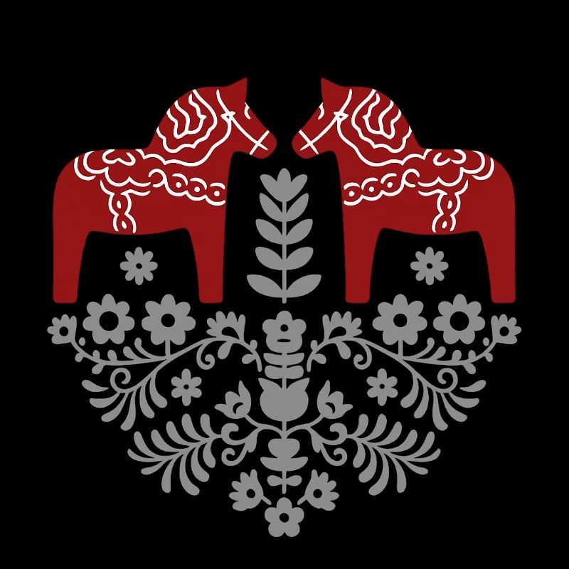 Dala Pferd – Skandinavische Folklore in Grau