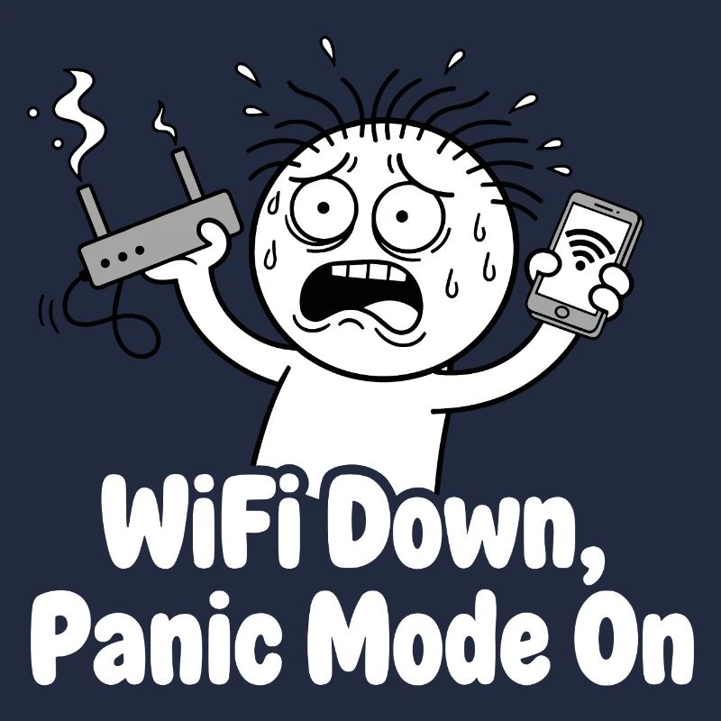 Panne WiFi Mode panique Mème