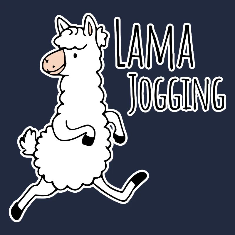 Llama jogging - funny llama goes jogging, join in