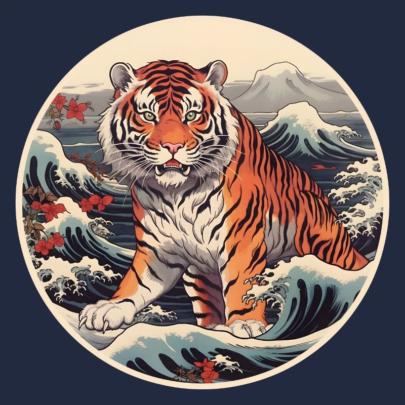 Vague du tigre Ukiyo-e Hokusai