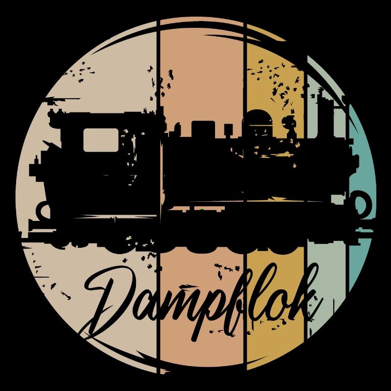 retro Dampflok Eisenbahn alte Lok vintage Symbol
